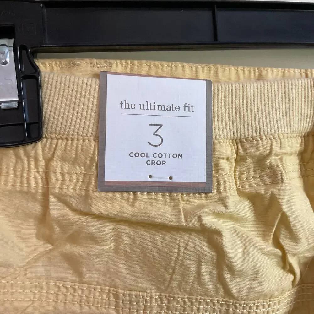 Chico’s The Amelia Cool Cotton Crop‎ in Butter Yellow - Size 16 - NEW